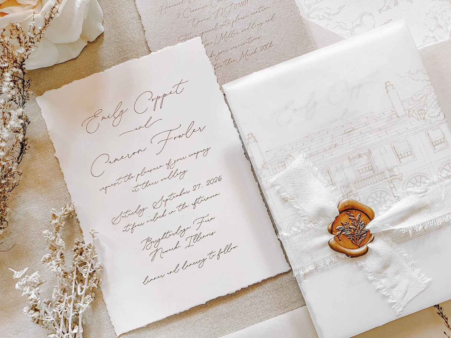Semi-Custom Letterpress Wedding Invitations