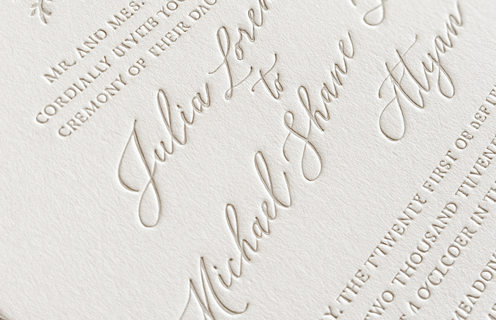 Semi-Custom Letterpress Wedding Invitations
