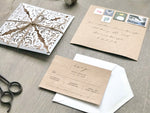 Rustic Laser Cut Wedding Invitation with Twine