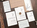 Contemporary Boho Wedding Invitation with Deckled Edging, Vellum and Wax Seal