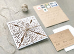 Rustic Laser Cut Wedding Invitation with Twine