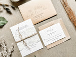 Rustic Lace Wedding Invitation with twine