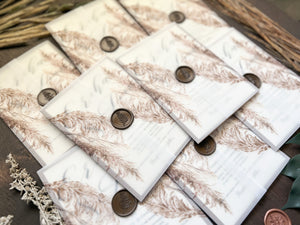 Pampas Grass Vellum Wedding Invitation with Wax Seal