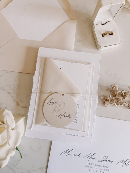 Magnolia Modern Wedding Invitation with Monogram