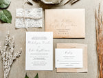 Rustic Lace Wedding Invitation with twine