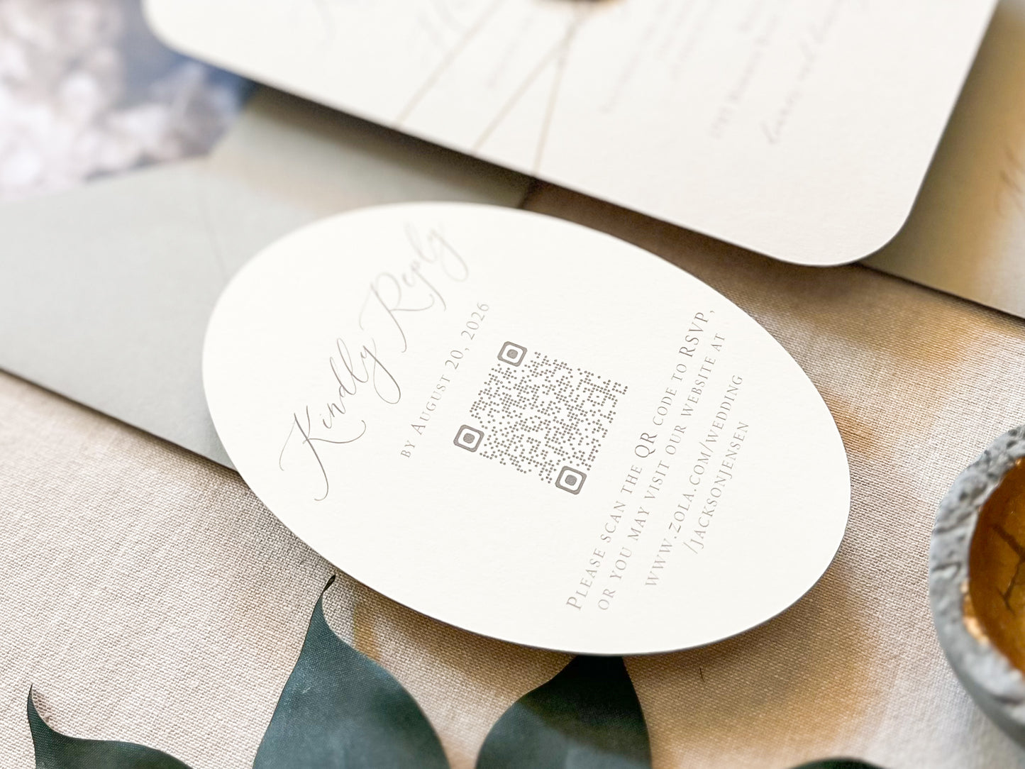 Hydrangea Wedding Invitation with Wax Seal