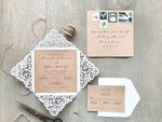 Rustic Laser Cut Wedding Invitation with Twine