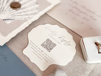 Seashell Wedding Invitation with Wax Seal