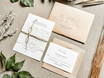 Rustic Lace Wedding Invitation with twine