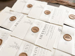 Contemporary Boho Wedding Invitation with Deckled Edging, Vellum and Wax Seal