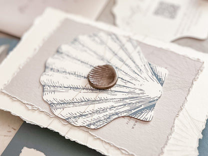 Seashell Wedding Invitation with Wax Seal