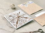 Rustic Laser Cut Wedding Invitation with Twine