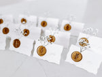 Folding Tent Wedding Place Cards with Baby’s Breath, Wax Seal and Deckled Edging