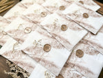 Pampas Grass and Baby’s Breath Wedding Invitation with Deckled Edge, Boho Vellum with Wax Seal