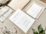 Rustic Lace Wedding Invitation with twine