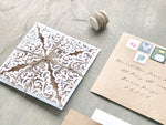 Rustic Laser Cut Wedding Invitation with Twine