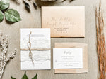 Rustic Lace Wedding Invitation with twine