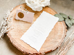 Simple Wedding Menus with Deckled Edging (Corresponding Place Cards sold separately)