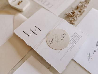 Magnolia Modern Wedding Invitation with Monogram