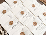 Contemporary Boho Wedding Invitation with Deckled Edging, Vellum and Wax Seal