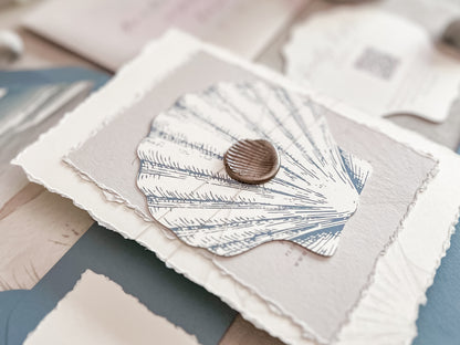 Seashell Wedding Invitation with Wax Seal
