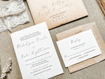 Rustic Lace Wedding Invitation with twine