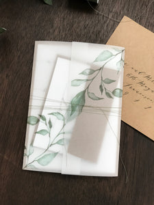 Vellum Sheet ONLY with Printed Greenery – Creative Custom Prints by Tabitha