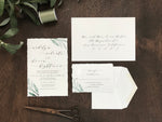 Deckled Edge Greenery Wedding Invitation