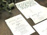 Deckled Edge Wedding Invitation with Eucalyptus