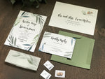 Greenery Wedding Invitation with Vellum Wrap