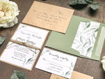 Greenery Wedding Invitation with twine