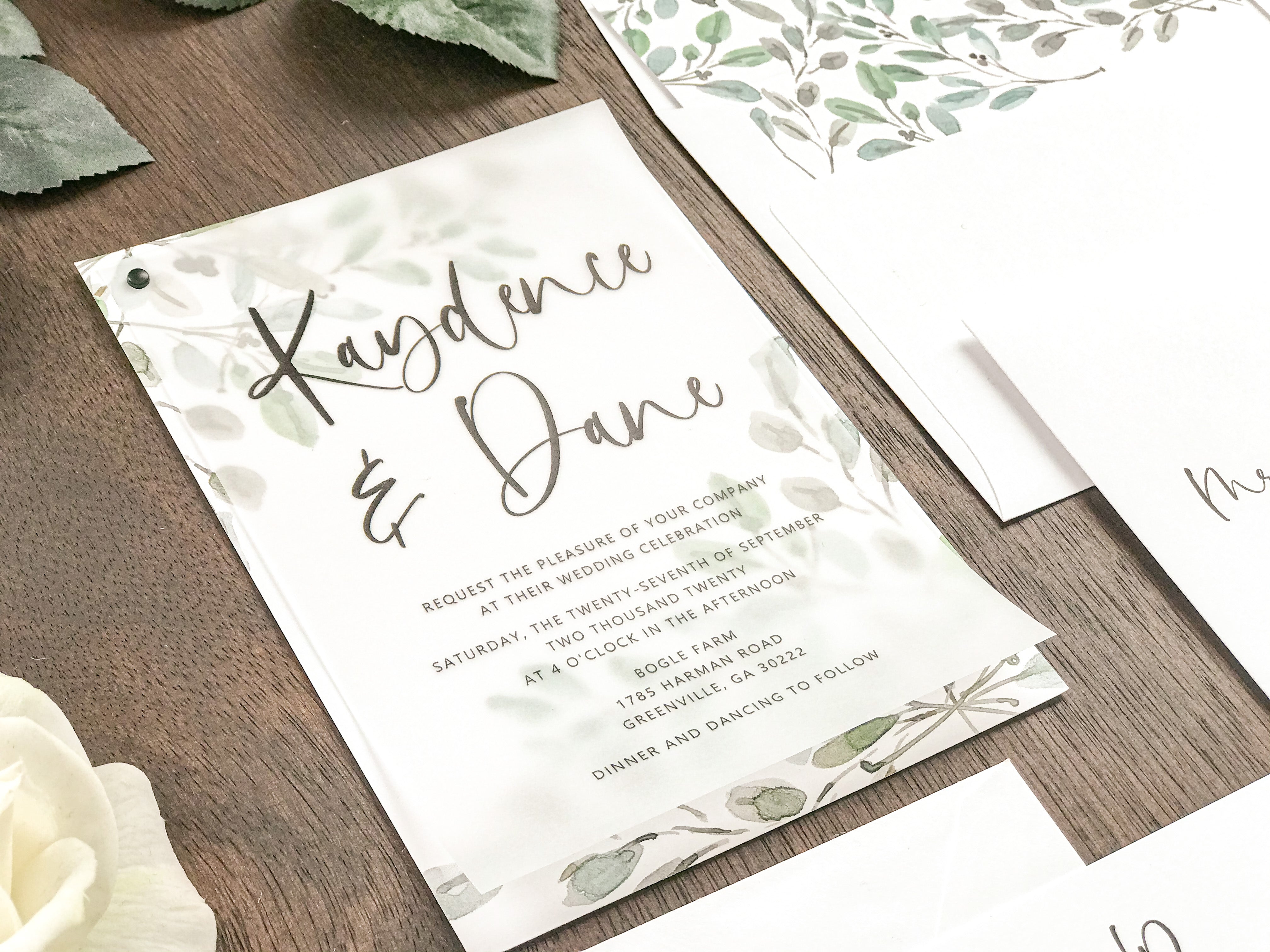 Vellum Sheet ONLY with Printed Greenery – Creative Custom Prints by Tabitha