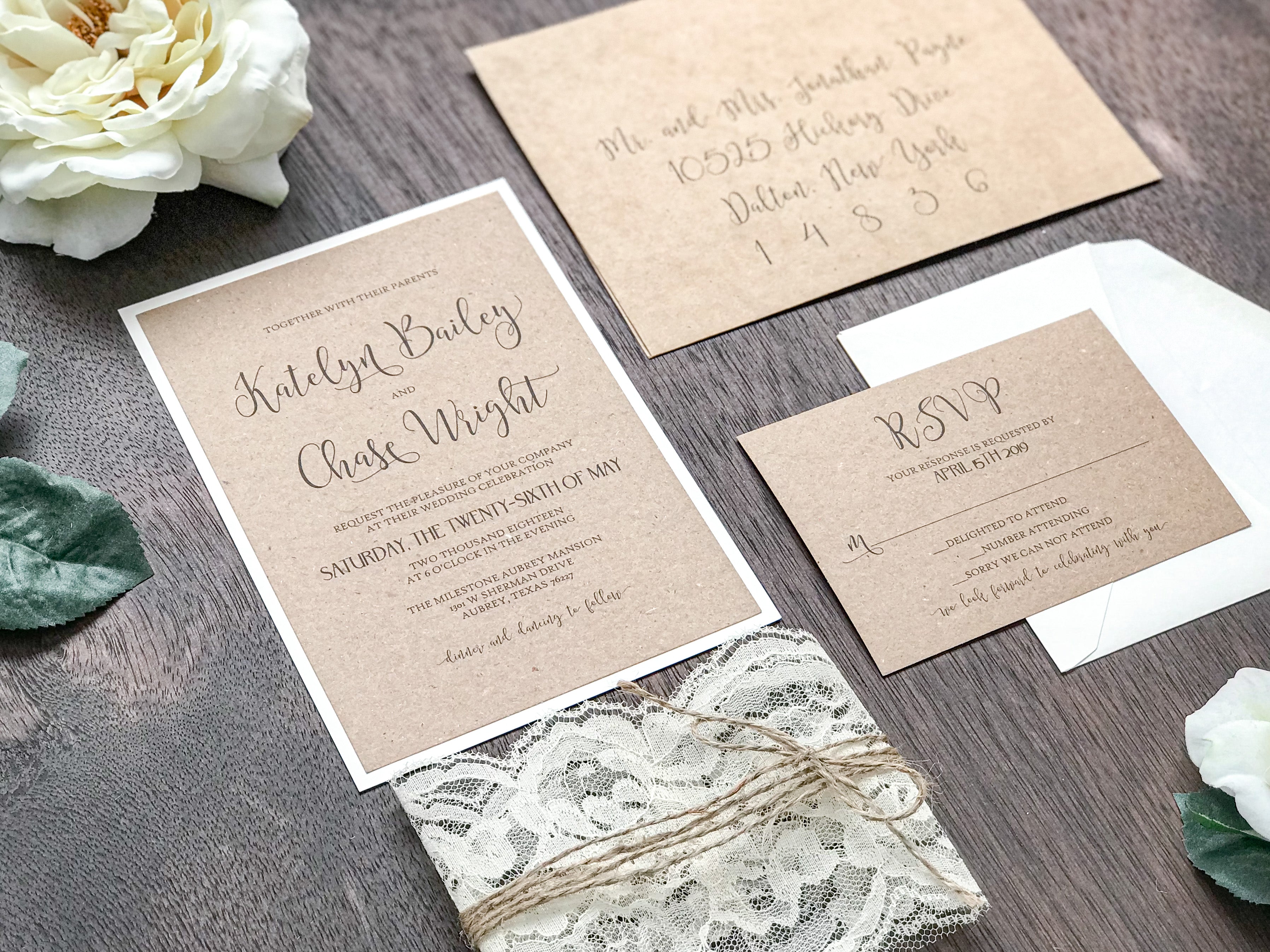 Simple Rustic Wedding Invitations