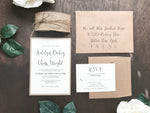 Rustic Wedding Invitation with Burlap and Twine