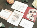 Marsala Burgundy Floral Wedding Invitation with Vellum Cover