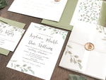Greenery Vellum Wedding Invitation with Wax Seal