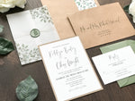 Greenery Wax Seal Vellum Wedding Invitation